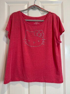 Hello Kitty Rhinestone T-shirt with Rhinestone Size "L"